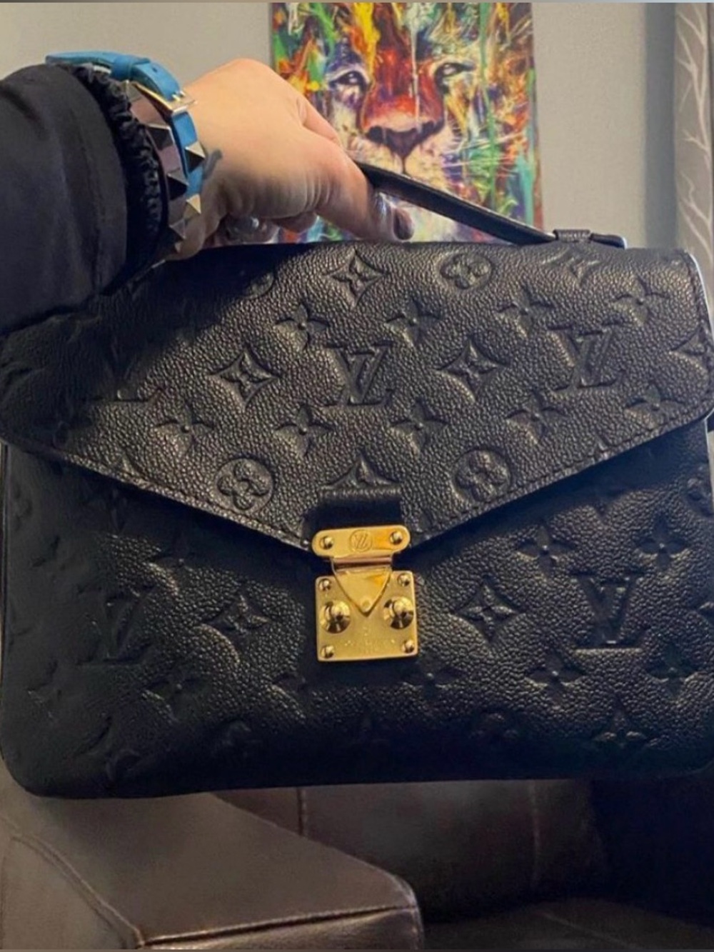 Louis Vuitton Black Monogram Crossbody with Gold Hardware